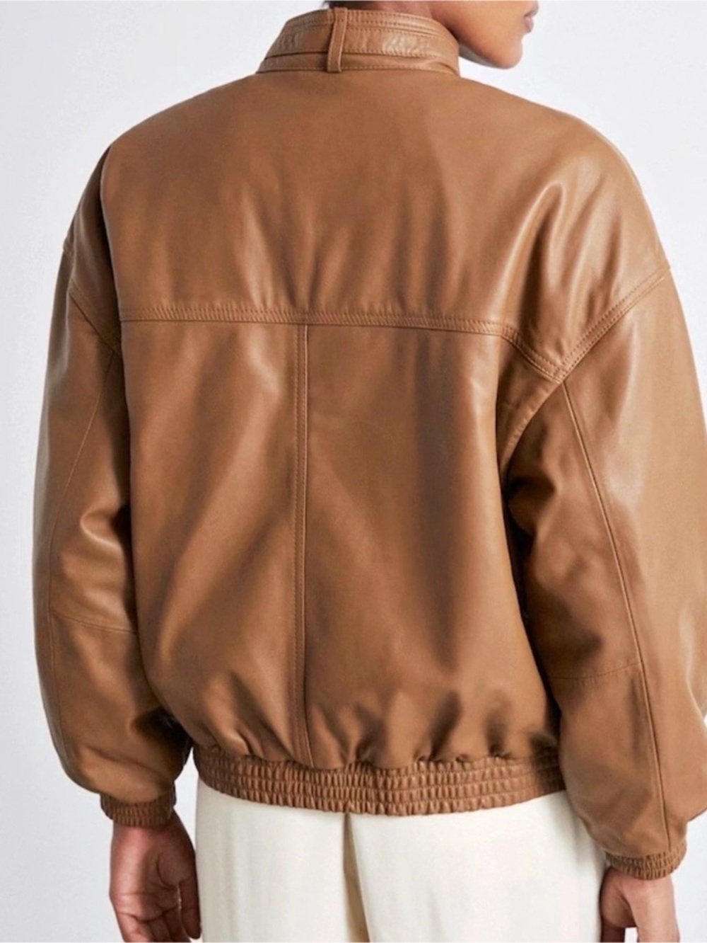 Reiss Tan Dru Atelier Leather
Latched-Collar Bomber Jacket - Picture 11 of 11